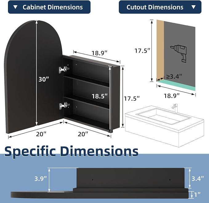 Medicine Cabinets for Bathroom, Modern Bathroom Vanity Mirror - Image 3