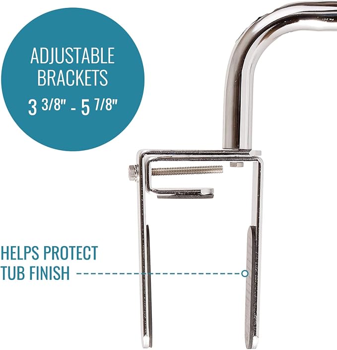DMI Chrome Plated Grab Bars For Bathtubs And Showers For Seniors For Bathtubs - Image 4