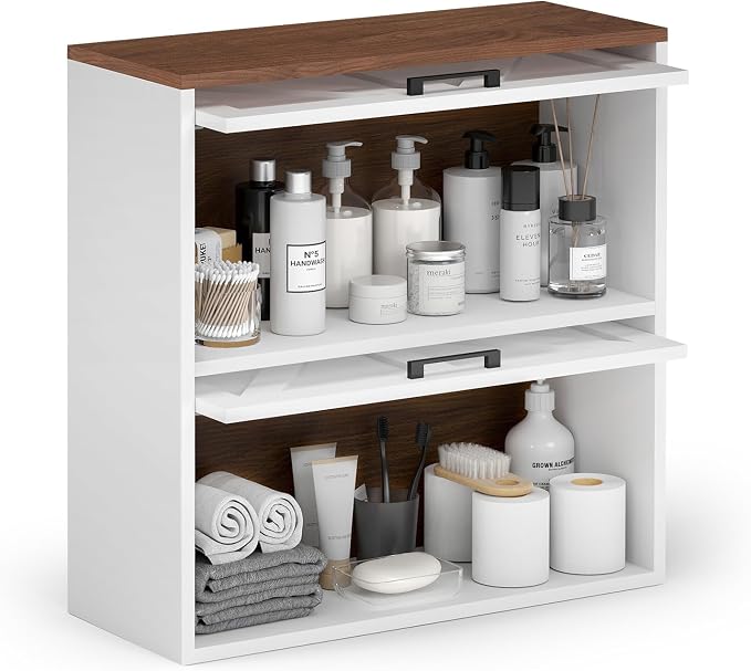 HollyHOME Bathroom Wall Cabinet, Farmhouse Barn Door Wood Medicine Cabinet - Image 8