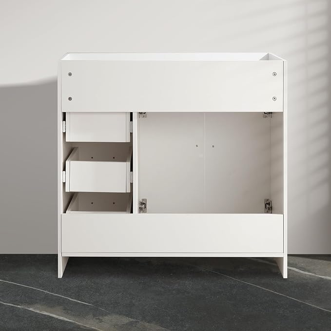 36” Bathroom Vanity Cabinet Without Sink, Modern White Bathroom Storage Cabinet - Image 6