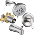 KINSE Tub Shower Faucet Set, 5-Inch Rain Shower Head and Tub Spout Single-Handle by KINSE
