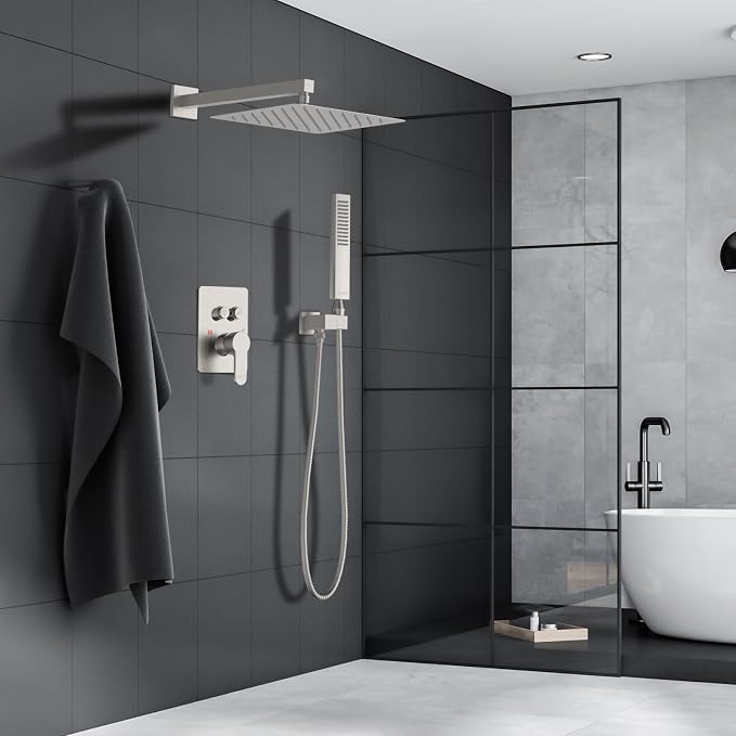 Rainfall Shower System, 12 inch Wall Mounted Rain Shower Head - Image 8