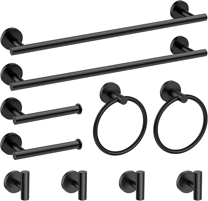 Newfun 10-Pieces Bathroom Hardware Set, Includes 24 Inch Towel Racks by Newfun