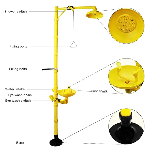 Emergency Shower Eyewash Station OSHA Approved, Eye Wash and Shower Combination - Image 3