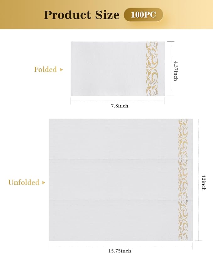 Goodluck 100 Pack 3-Ply Disposable Napkins - Image 2