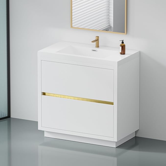 36 Inch Bathroom Vanity with Sink, Single Sink Bathroom Vanity, Freestanding by VUMALL