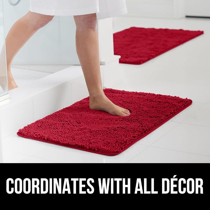GORILLA GRIP Bath Rug Mat 44x26, Thick Soft Absorbent Chenille, Quick Dry - Image 9