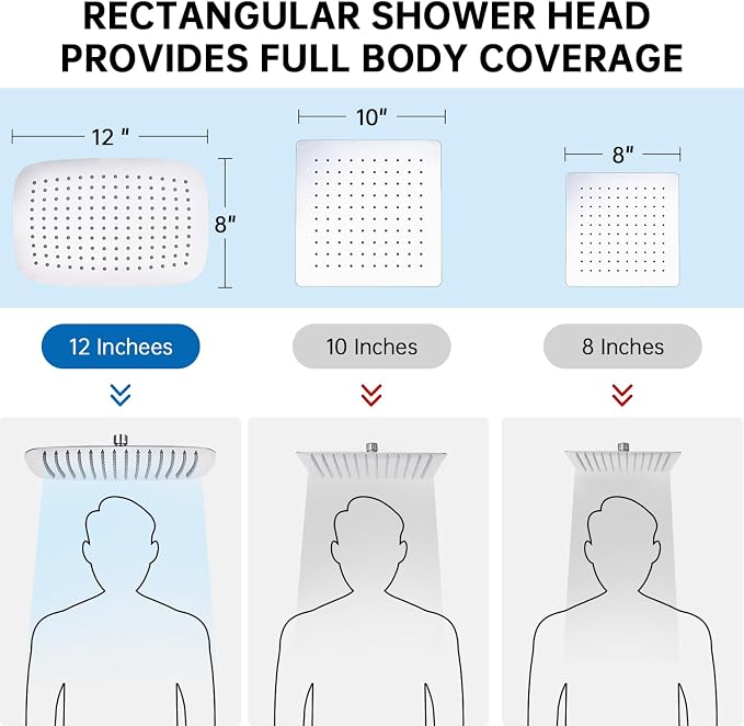 G-Promise All Metal 12 Inch Shower Head - Image 3