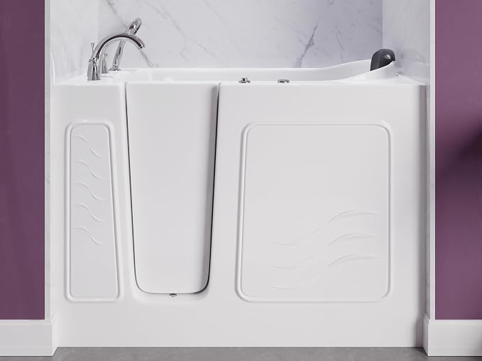 ANZZI Whirlpool Walk-In Bathtub 26" x 53" White Acrylic Left Drain 15 Jets - Image 6
