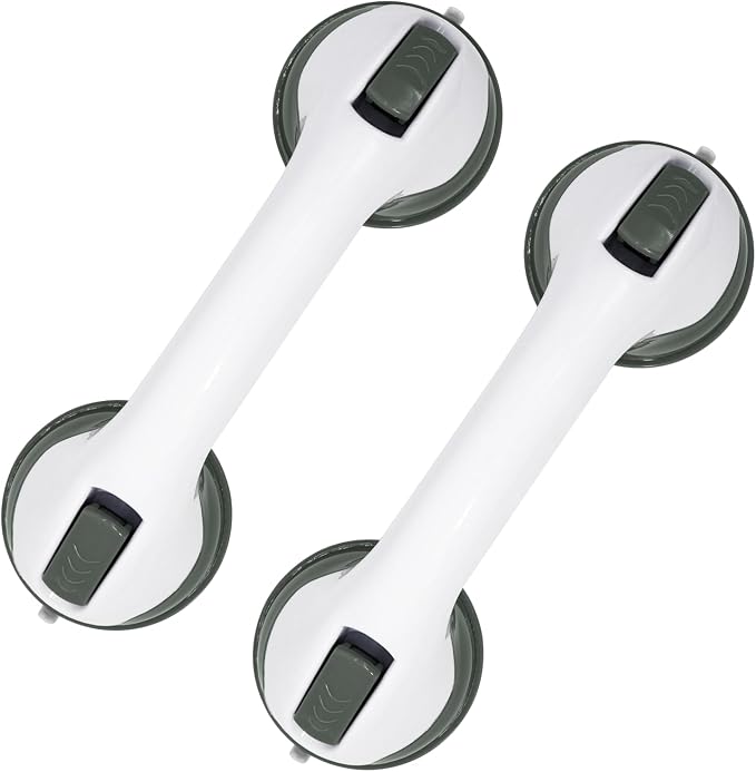2-Pack Grab Bars for Bathtubs and Showers, 12 inch Shower Handle Suction Shower - Image 8
