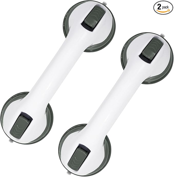 2-Pack Grab Bars for Bathtubs and Showers, 12 inch Shower Handle Suction Shower by Zhazieon