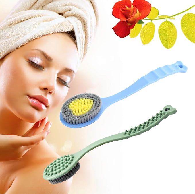 QiCheng&LYS Bath Brush with Long Handle, Handheld Body Massage Brush Shower - Image 6