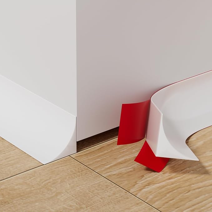 19.6' Flexible Quarter Round Molding, Peel and Stick Shoe Molding Baseboard by Cuysfead
