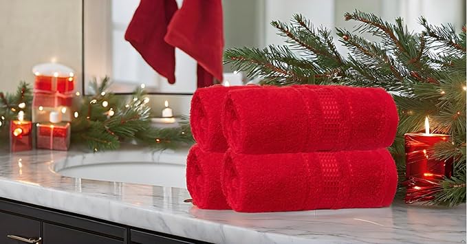 Melissa Linen, Fingertip Towels 4 Pack, 100% Turkish Cotton, Small Hand Towels - Image 3
