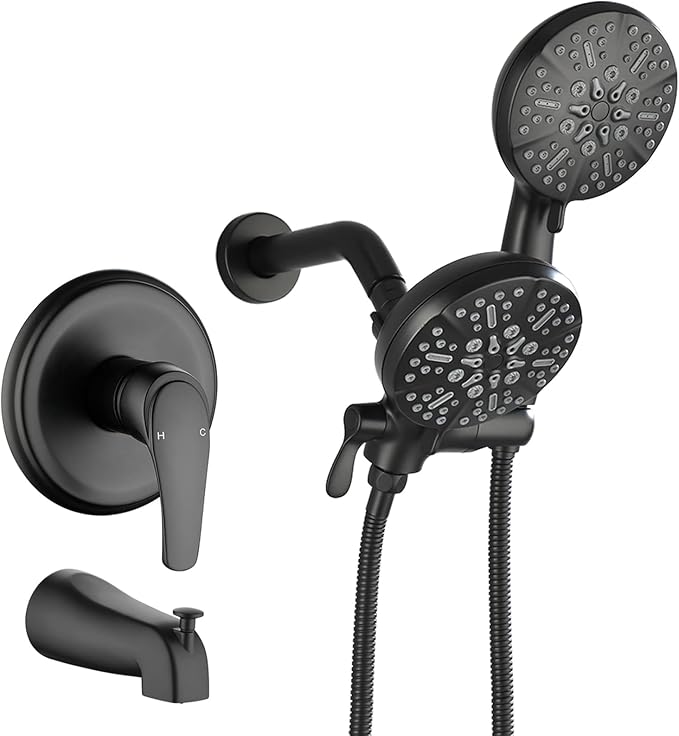 Tub and Shower Faucet Set Complete Dual Shower Head and Handheld 2 in 1 Combo by DIFEINISANITARYWARE---showerfaucet---