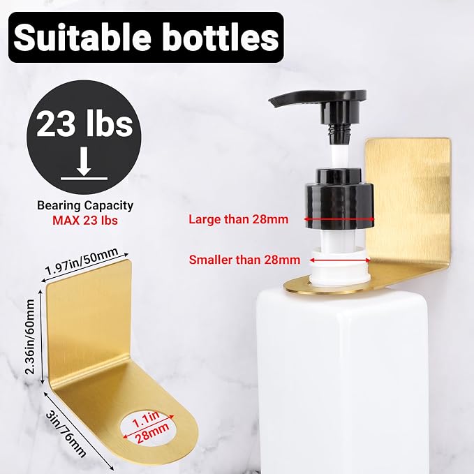 Segbeauty Non-Drilling Adhesive Bottle Holder, Dia 1.1" 2.8cm Lotion bottle - Image 2