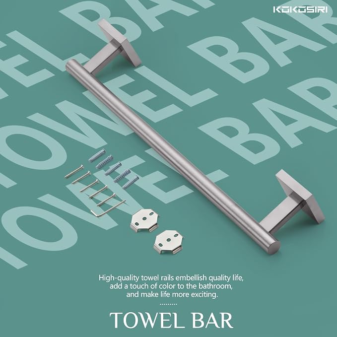 KOKOSIRI Towel Holder 16 Inch Bathroom Hand Towel Bar - Image 9