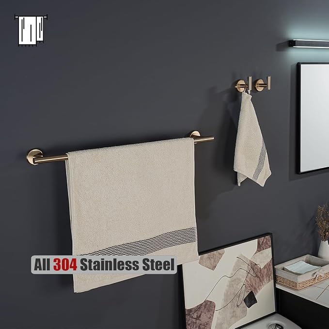 JQK Champagne Bronze Towel Bar, 27 Inch 304 Stainless Steel Thicken 0.8mm Towel - Image 6