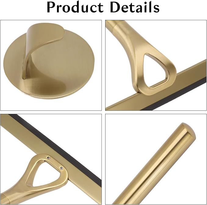 8.9x8.7inch Gold Stainless Steel Shower Squeegee Window Squeegee - Image 7
