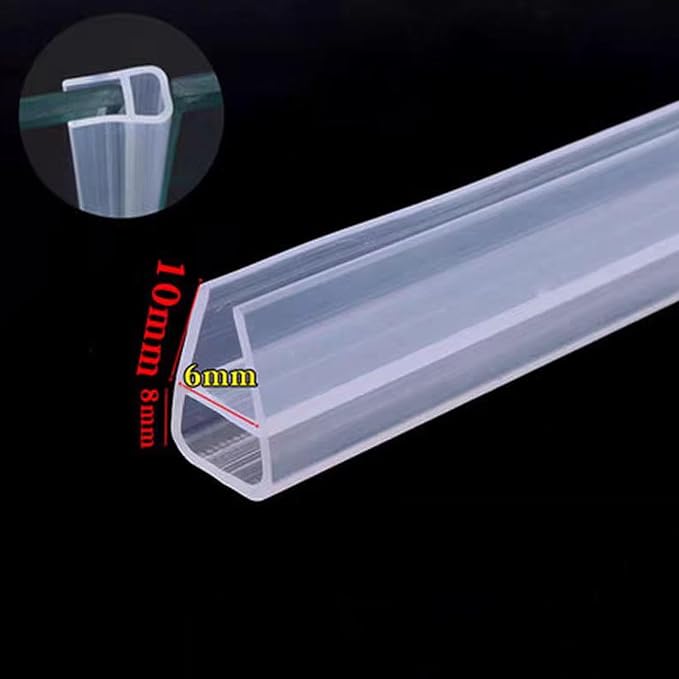 Frameless Soft Shower Door Sweep Seal Drip Rail, Glass Shower Silicone Door - Image 2