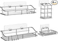 Nieifi Shower Caddy Shelf with Hooks Storage Rack Organizer Adhesive Stainless by Nieifi