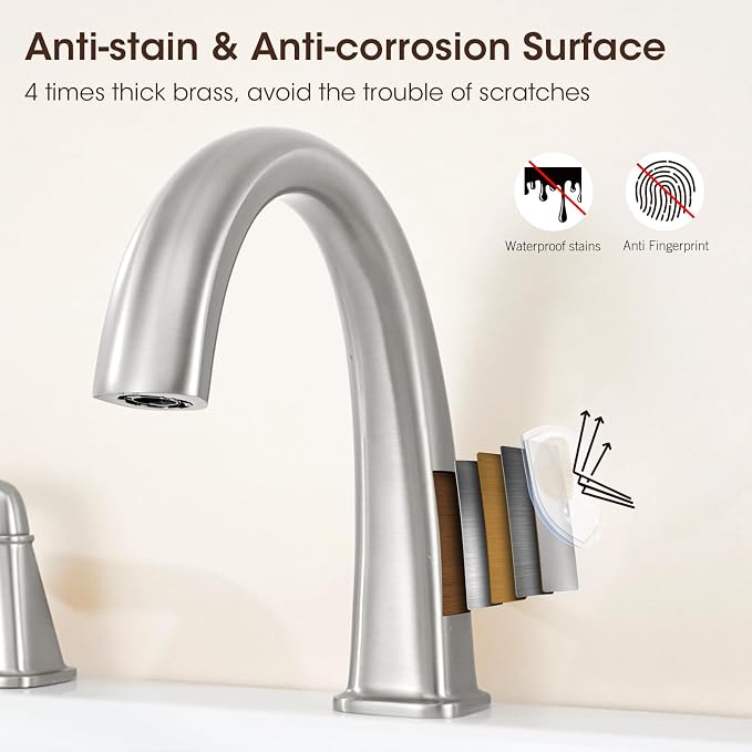 New Roman Tub Faucet with Sprayer, Bathtub Faucet Set Deck Mount, Brass 4 Hole - Image 4
