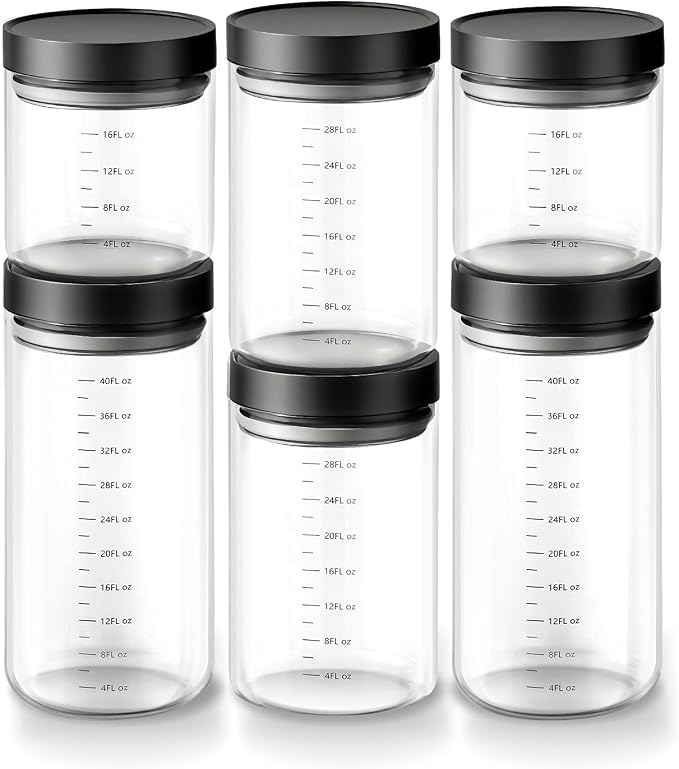 Danbark Set of 6 Mixed Sizes Airtight Glass Storage Canisters - Image 9