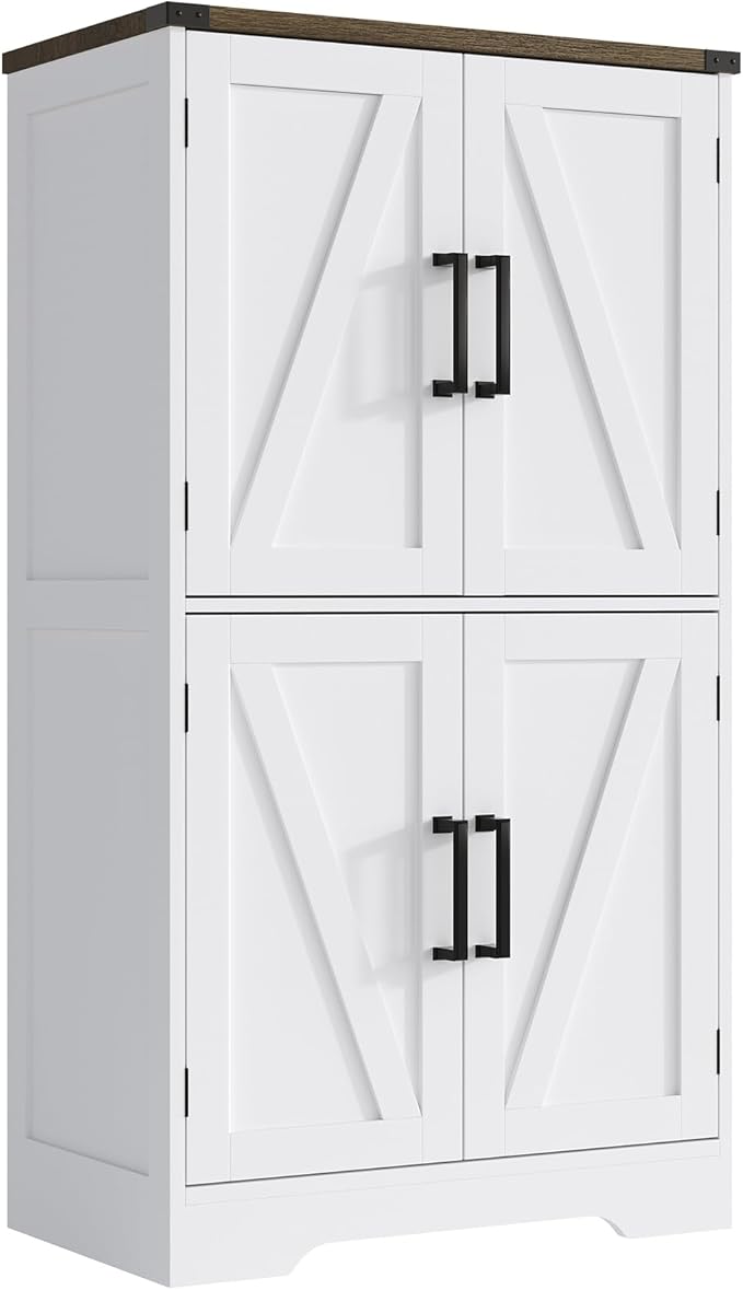 Treocho Bathroom Floor Cabinet, Farmhouse Bathroom Storage Cabinet - Image 3
