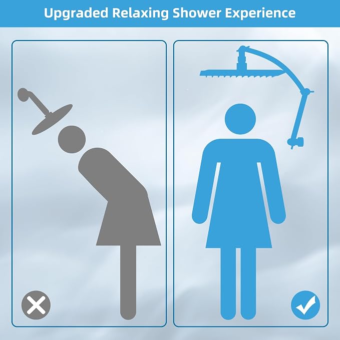Hibbent All Metal cUPC Certified Rain Shower Head, Brass Adjustable Shower Arm - Image 5