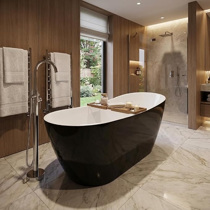 67 Inch Acrylic Freestanding Bathtub, Acrylic Soaking Bathtub - Image 3