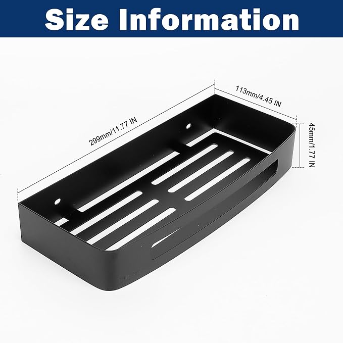 NearMoon Bathroom Shower Caddy 2 Pack, No Drill 304 Stainless Steel Shower - Image 2