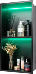 WICHEMI Stainless Steel Shower Niche 12" X 24", No Tile Needed Wall Niche by WICHEMI