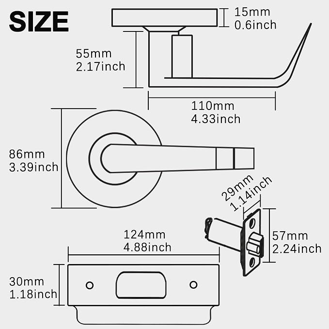 Keyed Entry Grade 2 Commercial Door Locks Heavy Duty Office Door Lever - Image 5