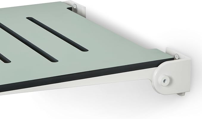 18 inch Silhouette Slimline Folding Wall Mount Shower Bench Seat, Sea Green Seat - Image 5