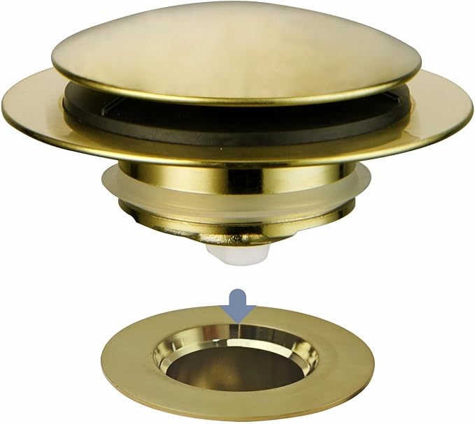Gold Brushed Tub Drain Stopper, Universal Pop Up Bath Drain Plug Bathtub Drain by HIDROP