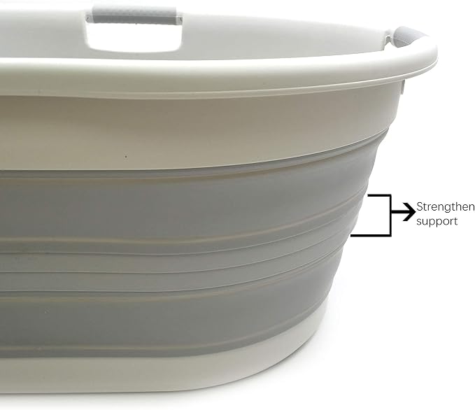 SAMMART 57L Collapsible 3-Handled Plastic Laundry Basket - Image 6