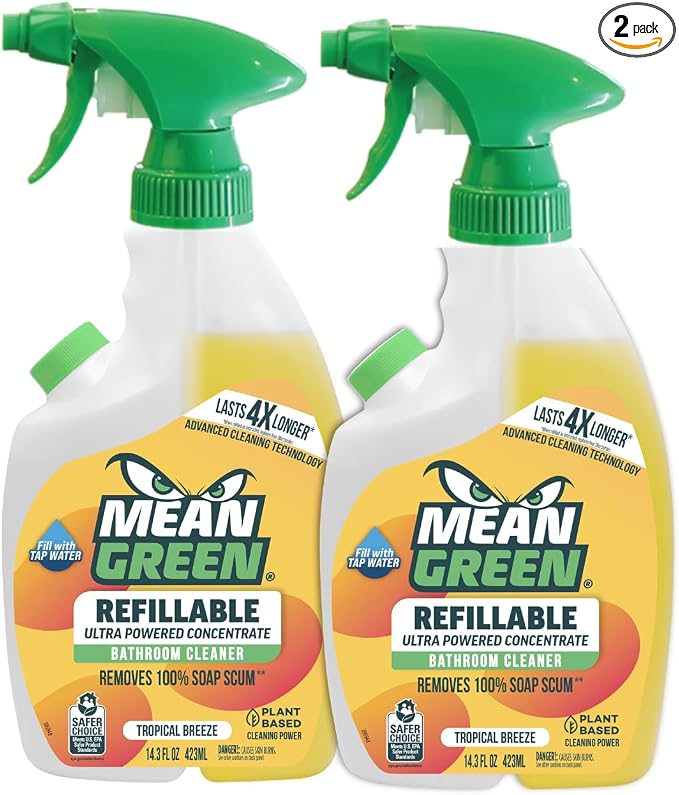 Mean Green Refillable Ultra Powered Bathroom Cleaner Concentrate, Tropical by MeanGreen
