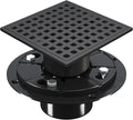 4 Inch Square Shower Floor Drain, Matte Black 304 Stainless Steel Shower Floor by Uni-Green
