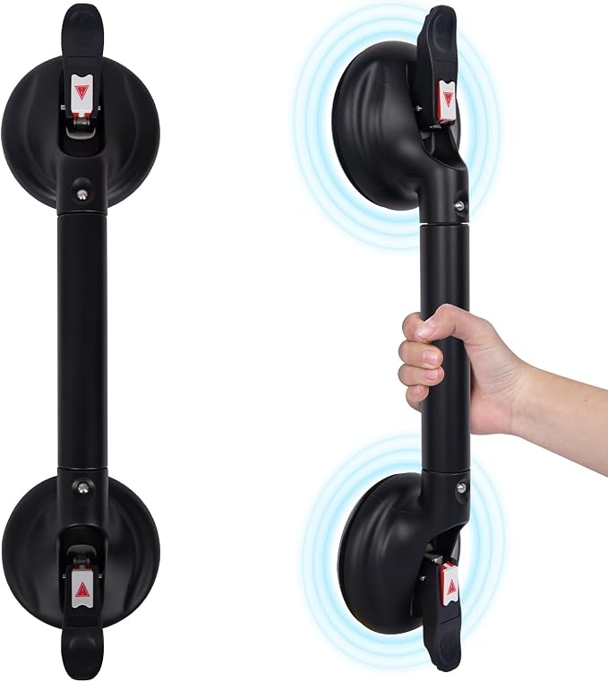 19inch Suction Shower Grab Bar, Portable Shower Handle Bar Suction Grip Bar by HEINSY
