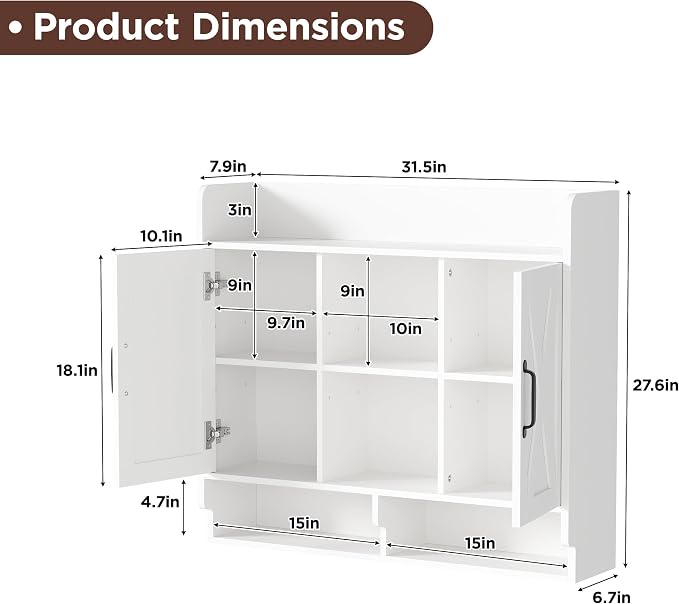 White Bathroom Wall Cabinet, Wall Mount Storage Cabinet, Floating Medicine - Image 2