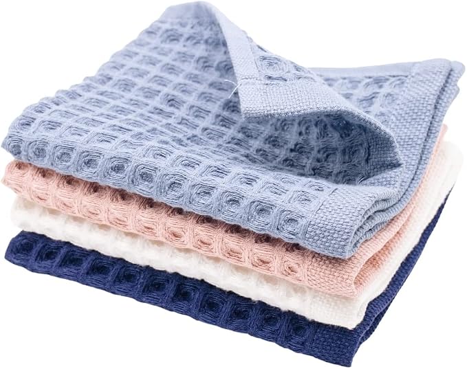 sea me at home Waffle Washcloths Set, 100% Turkish Cotton by seameathome