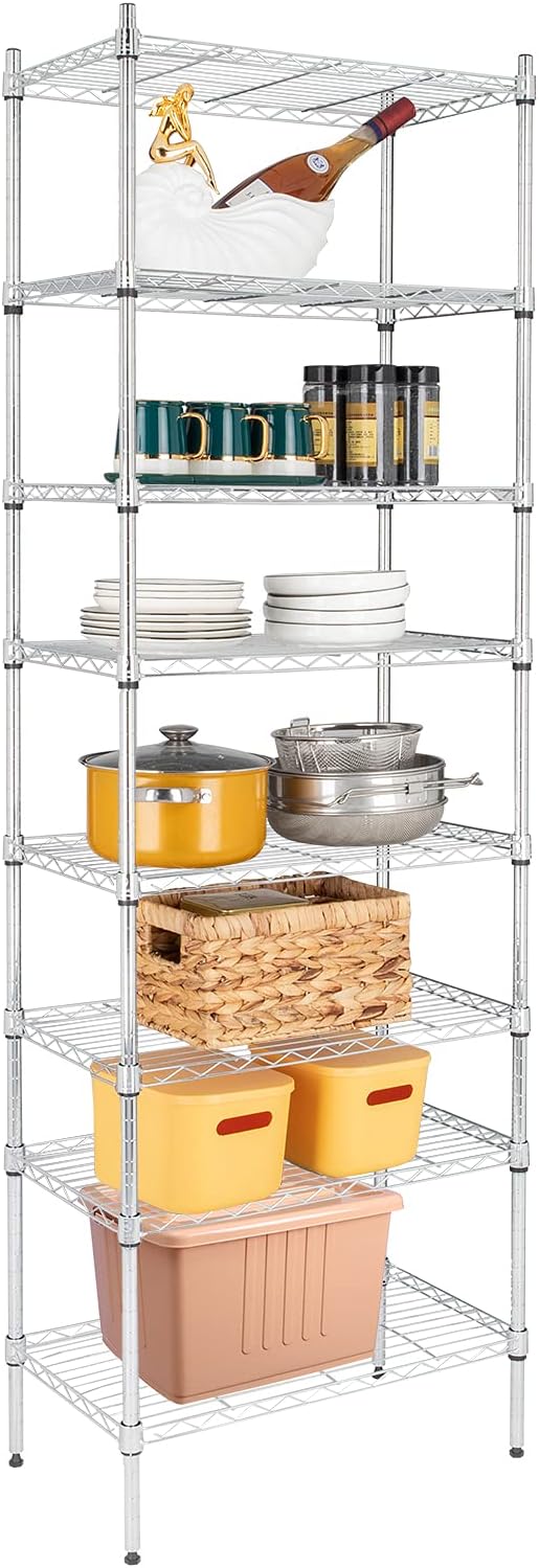 8 Tier Storage Racks Shelving, Heavy Steel Pantry Shelves, Adjustable Wire by Unknown