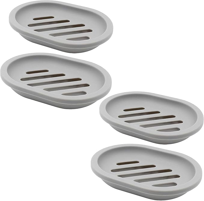 Topsky 4pcs Soap Dish with Drain, Soap Holder, Soap Saver, Easy Cleaning by HomeandKitchenNO1