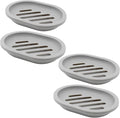 Topsky 4pcs Soap Dish with Drain, Soap Holder, Soap Saver, Easy Cleaning by HomeandKitchenNO1