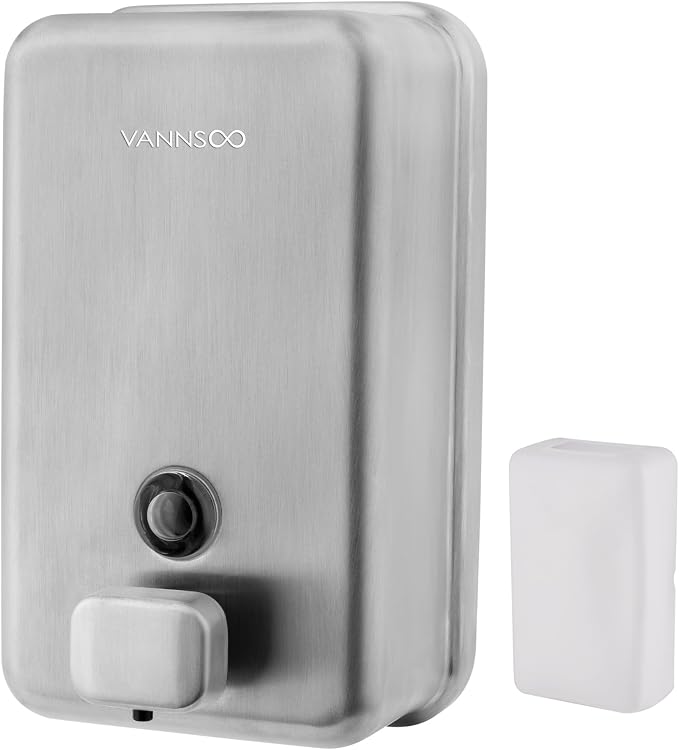 Wall Mounted Soap Dispenser Bathroom, 1100ml 37oz Commercial Stainless Steel by VANNSOO