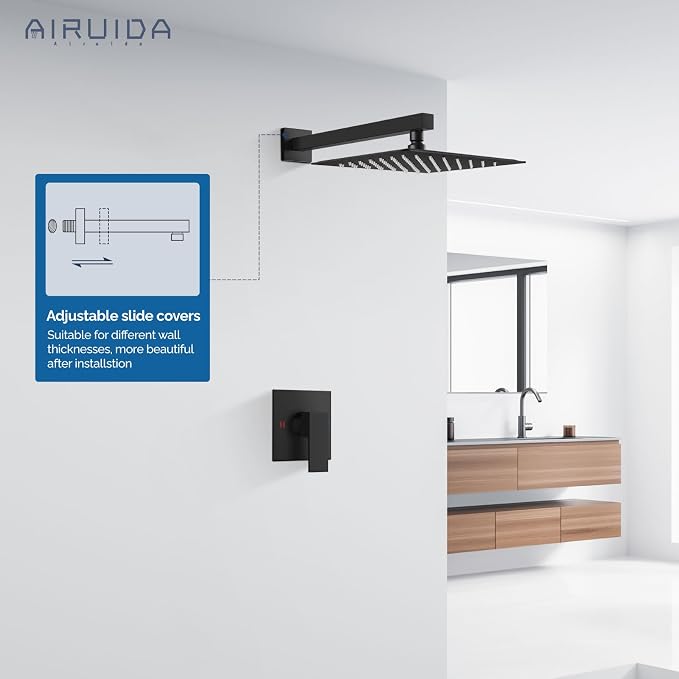 Airuida Shower Faucet Set Bathroom Rain Shower System SUS304 Stainless Steel - Image 4