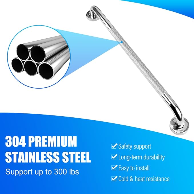 supregear Bathroom Grab Bar Rail, 304 Stainless Steel Non-Slip Bathroom Handle - Image 4