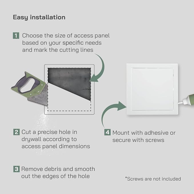 Vent Systems 8'' x 8'' Inch White Metal Access Panel - Image 4