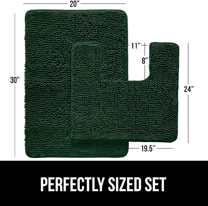 GORILLA GRIP Bathroom Rug Sets, Soft Chenille 2 Piece Area Rugs Set, Toilet - Image 2