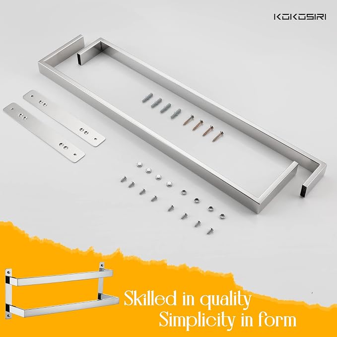KOKOSIRI Towel Bars Bath Towel Holders 20-Inch Chrome Bathroom 2-Tiers Ladder - Image 9